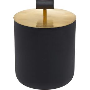 Godinger Wine Cooler Ice Bucket with Lid Beverage Chiller Barware Black and Gold