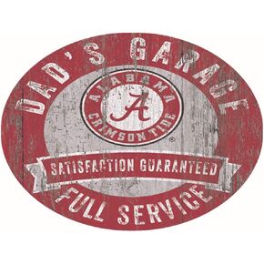 Fan Creations Alabama Crimson Tide 12" Round Dad's Garage Wood Sign