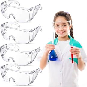 4 Pack Kid Safety Glasses,Kid Protective Goggles,Lightweight Anti-Fog Kids Lab Goggles,Clear Lens Eye Protection