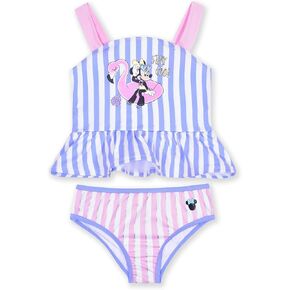Disney Minnie Mouse Girls UPF 50+ Bathing Suit Tankini Top and Bikini Bottom Swimsuit Set for Toddlers