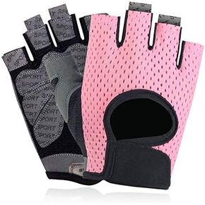 Workout Gloves Breathable Non-Slip Silica Gel Grip Exercise Gloves Men and Women for Weightlifting,Yoga,Dumbbell,Bodybuilding Sport Pink
