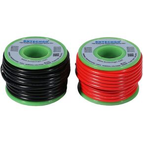 BNTECHGO 18 Gauge PVC 1007 Solid Electric Wire Red and Black Each 20 ft 18 AWG 1007 Hook Up Tinned Copper Wire
