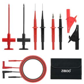 KIT-13 Automotive Test Lead Kit Insulation Piercing Test Clip,Hook Banana Jack Spring Loaded Copper Kit,Lantern Tip Test Probe,Large Crocodile Clips,Needle Tipped Tip Multimeter Probes Test Lead