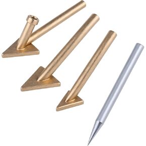 4PCS Plastic Welding Replacement Tips, Plastic Welding Tips Soldering Iron Tips Soldering Accessories Plastic Welding Kit Triangular Copper Head Welder Accessories for Car Bumper Repair