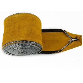25FT TIG Welding Torch Cable Cover Resistant Leather Black Hose Cover 7.6 Meters with Cowboy Zipp er Jacket For TIG/MIG Yellow