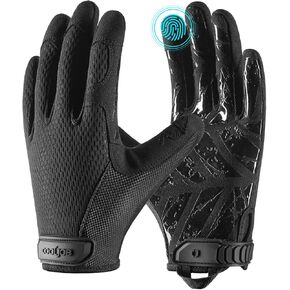 COOLJOB Touchscreen Utility Men’s Work Gloves with Grip, Slip-resistant Breathable Gloves for Driving Hunting Cycling, S-XL