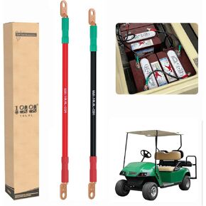 Universal Golf Cart Battery Cable 36'' & 38'' for Golf Cart Club Car EZGO & Other Motor Battery Connection Cables Set (1 Black & 1 Red)