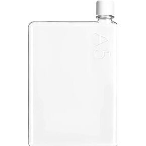 Flat Portable Travel Transparent a5 Memo 350ml Water Bottle MCS0024-R a5 Memobottle