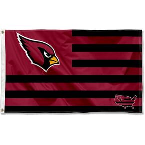WinCraft Arizona Cardinals USA American Nation Stripes 3x5 Grommet Flag