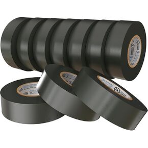 OHLECTRIC 10 Pack - Black Electrical Tape UL/CSA Listed, Multicolor High Temp Flame-Retardant Electrical Tape, Heat & Weather Resistant 3/4in x 60ft 7mm Thick Industrial Grade Vinyl