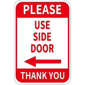 يرجى استخدام علامة الباب الجانبي الألومنيوم 12x8 بوصة السهم الأيسر مقاوم للماء للدخول إلى مكتب العمل في الهواء الطلق 2 حزمة in Kuwait