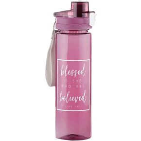 Religious Blessed Is She Who Has Believed Luke 1:45 Water Bottle, 24 Ounce