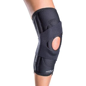 DonJoy Lateral J Patella Knee Support Brace with Hinge: Drytex, Left Leg, Medium