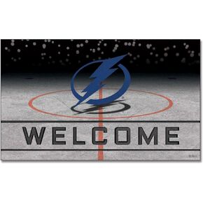 FANMATS 21287 Tampa Bay Lightning Crumb Rubber Outdoor Door Mat - 18in. x 30in.