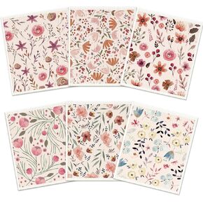 NLUS Swedish Dishcloths for Kitchen, 6 Pack Reusable Paper Towels Washable Compostable Kitchen Cleaning Cloth Cellulose Sponge Cloths