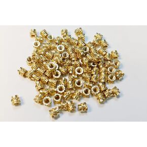 (100PCS) M2 Brass Knurled Nut,3x3.2 Lnjection Molded Copper Nut Embedded with 3D Printing