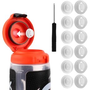 6pcs Water Bottle Gasket Replacement, Silicone Valve and Plastic Insert Dispensing Valves Silicone Valve Replacement Accessories Compatible with Gatorade Water Bottle Lid