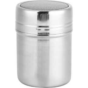 Powder Sugar Shaker Duster, Stainless Steel Powder Sifter with Lid, Coffee Sugar Flour Jar Pepper Seasoning Shaker, for Kitchen Utensilstravel and Camping