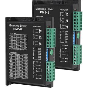 2pcs CNC Digital Microstep Driver DM542 Stepper Motor Controller 2-Phase Digital Stepper Motor Driver 20-50V DC Max 4.2A for Nema 17, Nema 23 and Nema 34 Series Stepper Motor, Replace M542 M542H