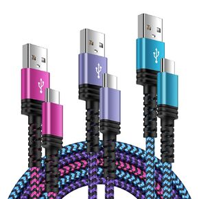 GiGreen Type C Charger Cable 3 Pack-10ft 6ft 3ft,Fast Charging Android Phone Power Cord