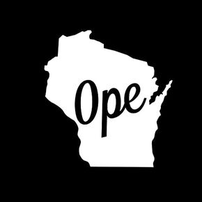 Wisconsin State Silhouette Ope Funny NOK Decal Vinyl Sticker |Cars Trucks Vans Walls Laptop|White |5.5 x 5.2 in|NOK1575