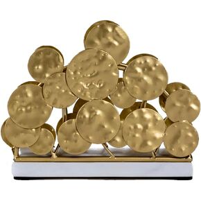 Handcrafted Decorative Metal Gold Napkin Holder with Marble Base 5x4x2" - Gold Kitchen Decor Square Napkin Holder, Brass Napkin Holder Elegant Napkin Holder Gold Kitchen Accessories Cute napkin holder