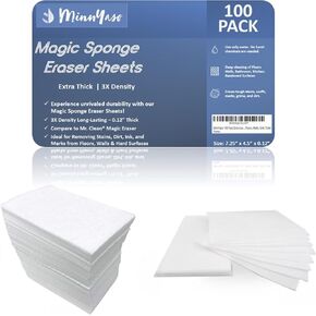 100 Pack Extra Large - Extra Thick - Super Durable Magic Sponge Eraser Sheets 7.25" x 4.5" x 0.12" | All Purpose Household Cleaner Pads for Kitchen, Bathroom, Floors, Walls, Sink, Toilet