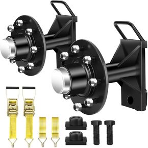 2Pack Shipping Container Wheels 8-Lug Wheels kit|Shipping Container Accessories for Shipping Container Wheels Bolt-on Spindle Kit with Ratchet Tie Down-Moves 20ft.-40ft.