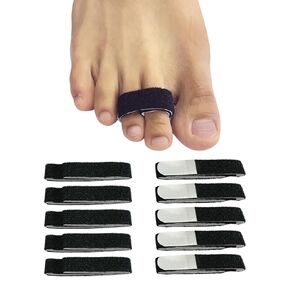 Hammer Toe Wraps, 10 Pack Fabric Buddy Wraps Toe Bandages, Toe Splints Straightener for Hammer toes, Overlapping Toes, Crooked Toes, Curled Toes, Bent Toes and Broken Toes
