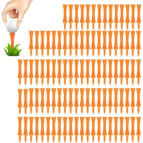 100Pcs Plastic Golf Tees, Reusable Bulk Professional Height Control Castle Tee Golf Tees Step Down Unbreakable Plastic Castle Golf Tee, 70mm