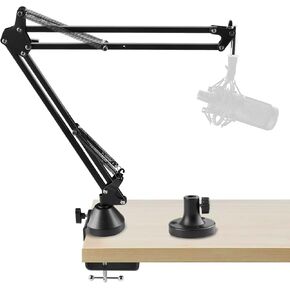 Geekria for Creators Microphone Arm Compatible with Audio-Technica AT2020, AT2020USB, AT2020USB+, AT2035, ATR2500x, Mic Boom Arm Mount Adapter, Suspension Stand, Mic Scissor Arm, Desk Mount Holder