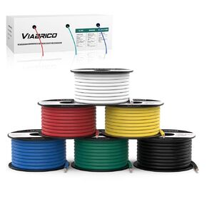 14 Gauge Wire 600FT, 14 AWG Auto Wire 100ft Each Spool, 6 Colors Copper Clad Aluminium Low Voltage Electrical Wire 14 Gauge, Hookup Wire Kit for Breadboard/Automotive/DIY/Battery