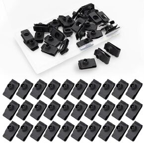 30 pcs prouded u type conts black u-style clip-on nut bumper fender u style clip u styleders for metal fender grill clips (1/4 ''-20)