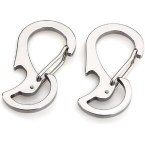 2pcs Stainless Steel 420 Multifunctional Key Chain, Backpack Hook, Carabiner, Bottle Opener.