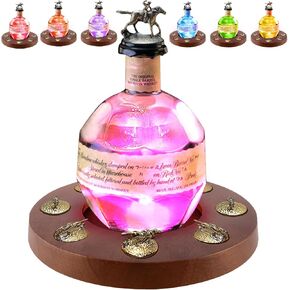 Blantons Bourbon Stopper Display with Colorful Light Decor, Round Shape Cork Stopper Display Shelf, Ideal Gifts for Father Husband(Bottle and Stopper Not Included
