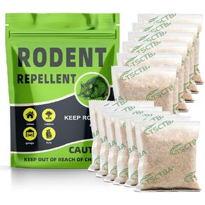 Rodent Repellent Pouches, Rat Repellent, Mouse Repellent, Natural Mice Repellent Indoor, Peppermint Oil to Repel Mice and Rats,Rat Deterrent, Keep Mice Away, Powerfully&Effectively-12P