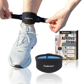 Andecoco- Achilles Tendonitis Brace, Ankle Brace for Men & Women, Adjustable Breathable achilles tendon Support for Running, Cycling, Hiking, etc, 1Pack-Black