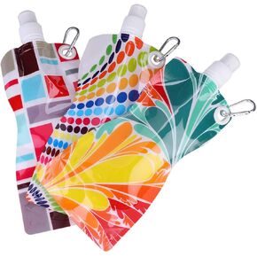 580ML Collapsible Water Bottles, Reusable Water Bottles 3 Pack Bulk Water Bottles for Working Out, Camping, Backpackin