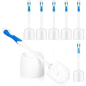 6 Sets Toilet Brush and Holder Toilet Cleaner Brush Set for Bathroom Toilet Bowl Brush with Caddy Toilet Scrubber for Cleaning