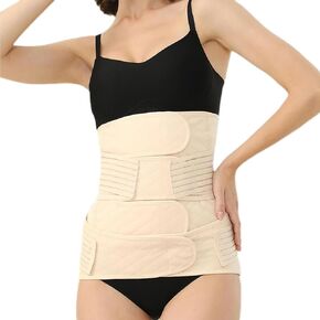 2 in 1 Postpartum Belly Band Wrap Beige, C-Section Support Belt XX-Large, Post Partum Support Recovery Waist/Pelvis Belt, Hysterectomy Belly Band Postpartum Binder Postpartum Girdle Stomach