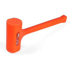 MAXPOWER Dead Blow Hammer, 5 LB dead Blow Mallet with Checkered Grip Handle, Spark and Rebound Resistant - Orange