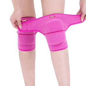 JUMISEE (2PCS Kids Adjustable Knee Pad, Anti-Slip Padded Sponge Knee Brace Breathable Flexible Elastic Knee Support for Football Volleyball Dance Skating Basketball Sports