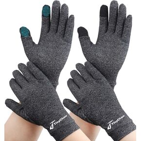 2 Pairs Full Finger Arthritis Gloves,Compression Gloves for Women Men, Hand Gloves Support and Warmth for Hands, Finger Joint, Relieve Pain from Rheumatoid, Osteoarthritis, RSI (Medium (2 Pairs))