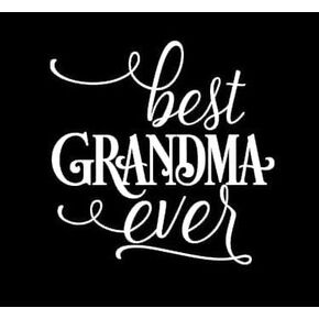 Makarios LLC Best Grandma Ever Script Decal Vinyl Sticker Cars Trucks Vans Walls Laptop MKR| White |5.5 x 5.5 in|MKR132