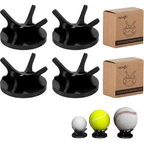 Cosmos 4 Pcs Sport Ball Stand Holder Baseball Display Stand Golf Ball Holder Tennis Ball Desk Rack for Baseball Tennis Ball Golf Ball Small Sphere Stone Egg Stand, Non-Slip Bottom