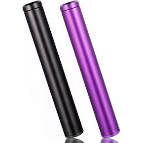 2 Pack Metal Tube Container, Joint Cases Portable Aluminum Waterproof Storage Tube Holder Case for Purse Pocket Travel Outdoors, 4.5 inches