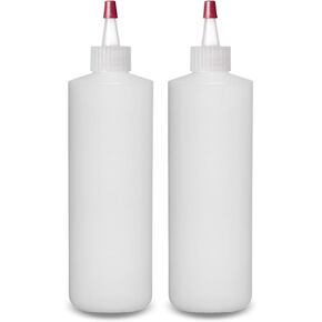 ljdeals 2 Pack Squeeze Bottles, 16 oz Plastic Condiment Squeeze Bottles with Yorker Spout Caps, BPA Free, Squirt Bottles for Sauces, Oil, Ketchup, Dressings, Honey, Syrup and more, Made in USA