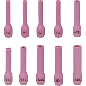 RIVERWELD TIG Alumina Nozzles Ceramic Cups Long #3XL 796F74 3/16" 5.0mm #4XL 796F75 1/4" 6.5mm #5XL 796F76 5/16" 8.0mm #6XL 796F77 3/8" 9.5mm for DB SR WP 9 20 25 TIG Welding Torch 10pcs