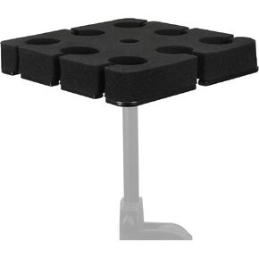 Multi Microphone Holder Holds Up to 8 Mics, with 3/8"-16 Threaded Adapter, Ideal Mics Holder for Stage Organization and Display, Aluminum, Black
