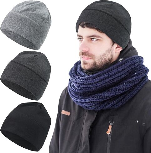 Qearl Slouchy Beanie Hat for Men Women Winter Warm Hats for Running Cycling Skull Cap in Saudi Arabia